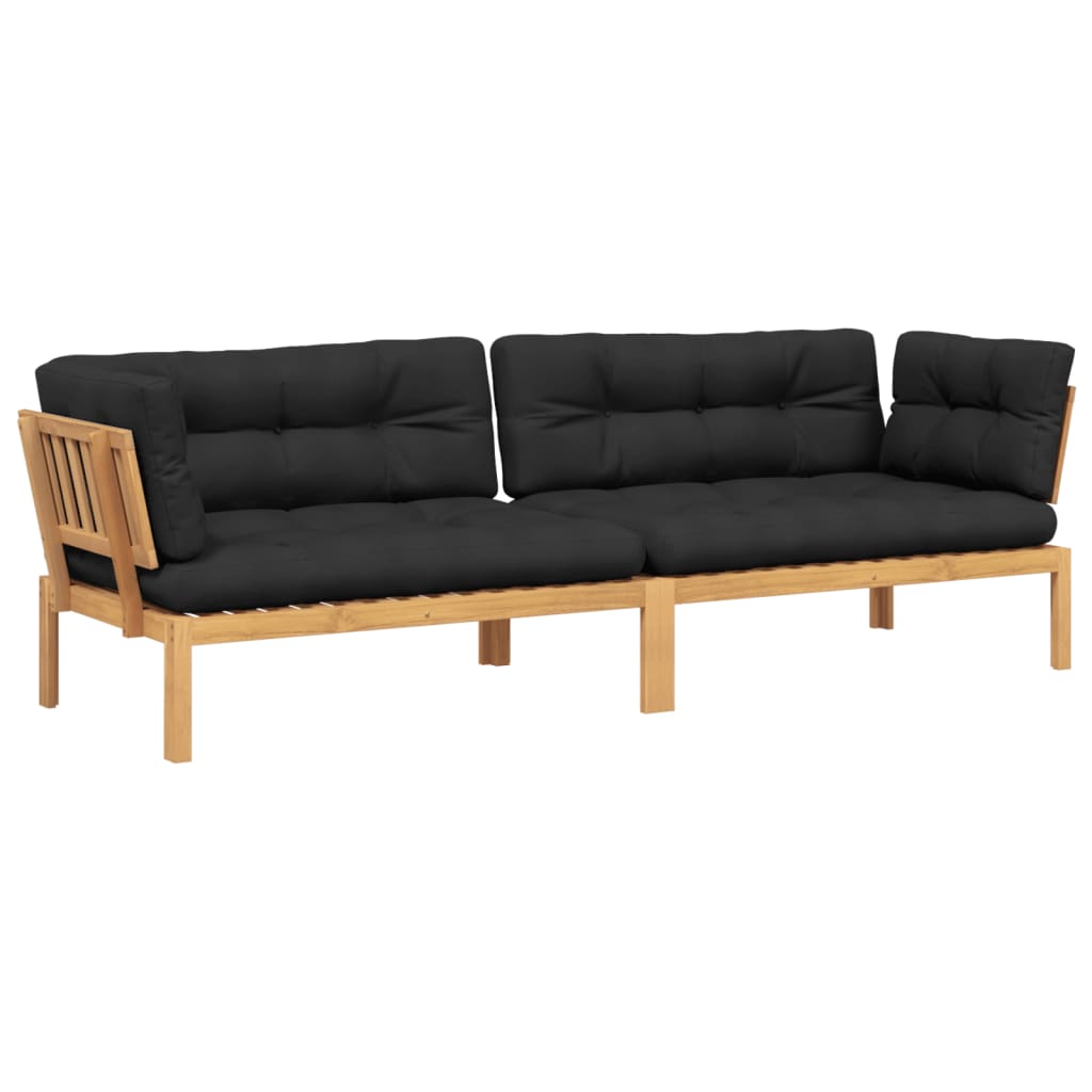 Patio Pallet Corner Sofas 2 pcs with Cushions Solid Wood Acacia