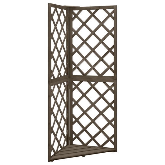 Corner Trellis Gray 19.6"x19.6"x57" Solid Fir Wood