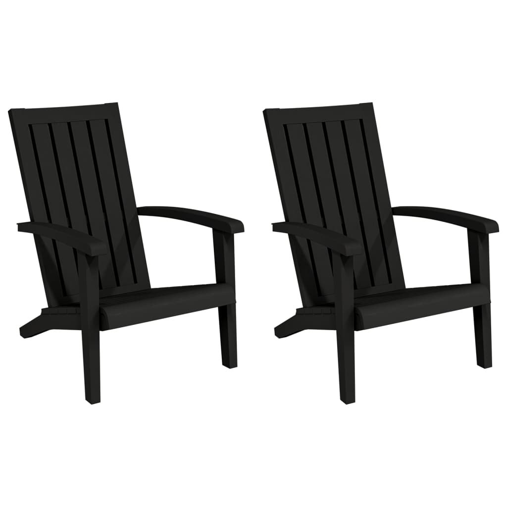 Patio Adirondack Chairs 2 pcs Black Polypropylene