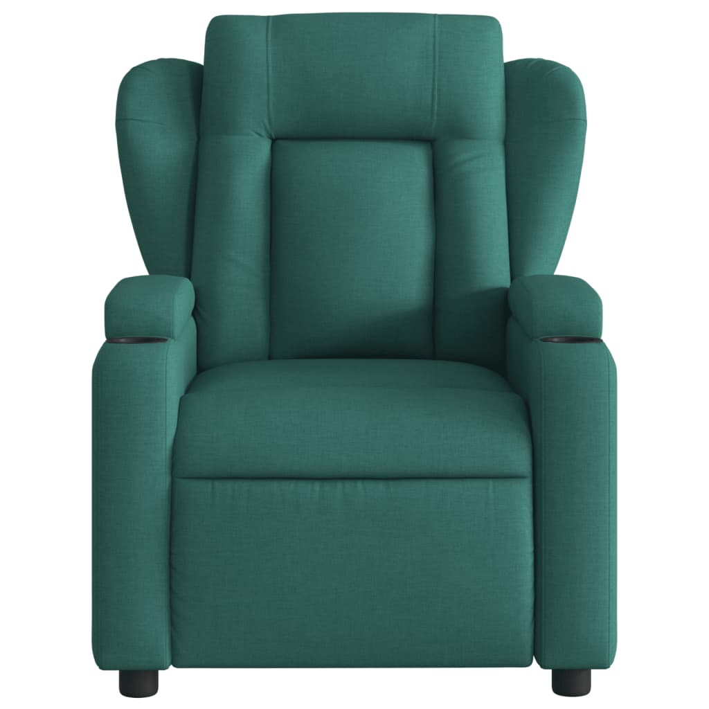 Massage Recliner Chair Dark Green Fabric