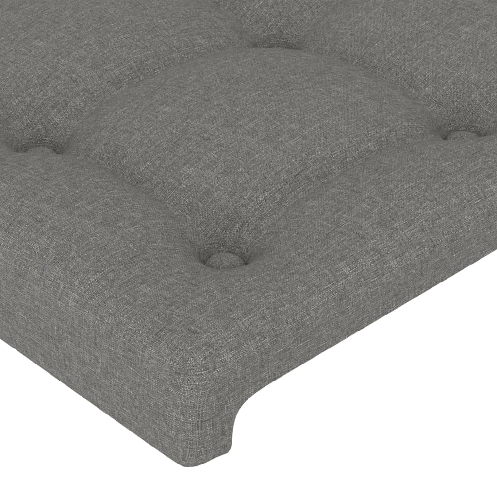 LED Headboard Dark Gray 64.2"x6.3"x30.7"/34.6" Fabric