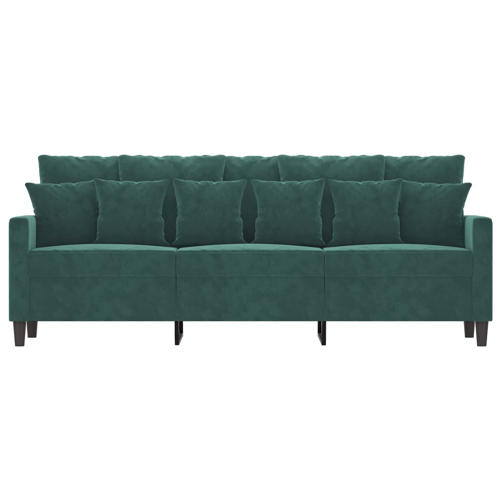 3-Seater Sofa Dark Green 70.9" Velvet