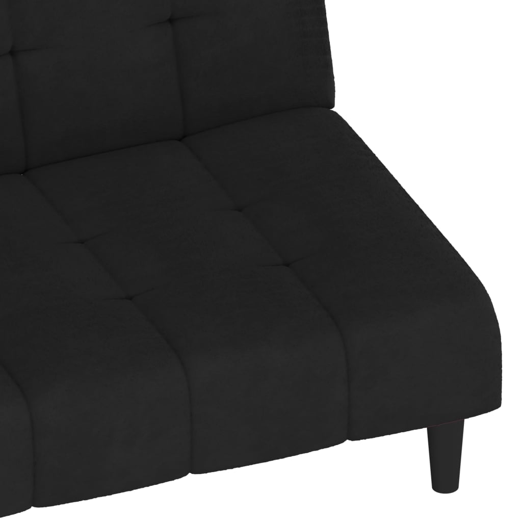 2-Seater Sofa Bed Black Velvet