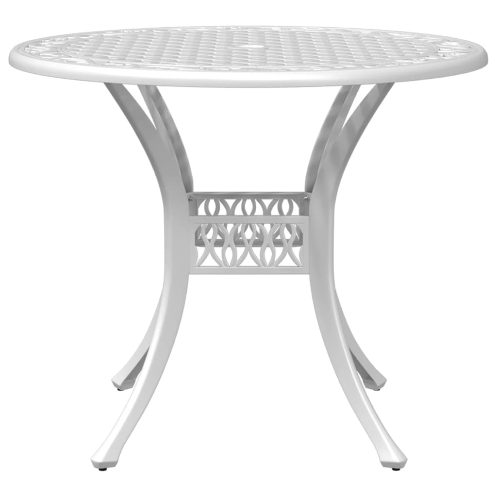 3 Piece Bistro Set White Cast Aluminum