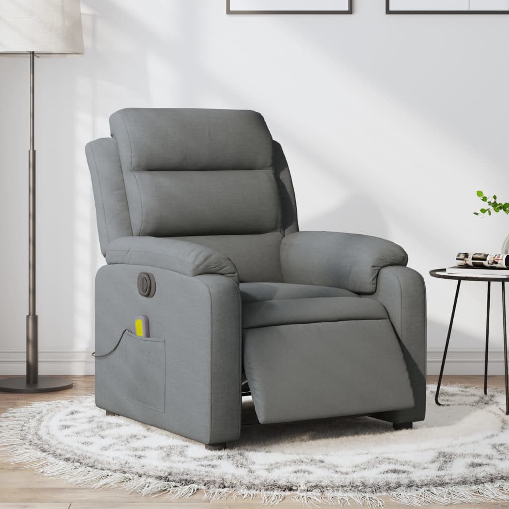 Electric Massage Recliner Chair Dark Gray Fabric