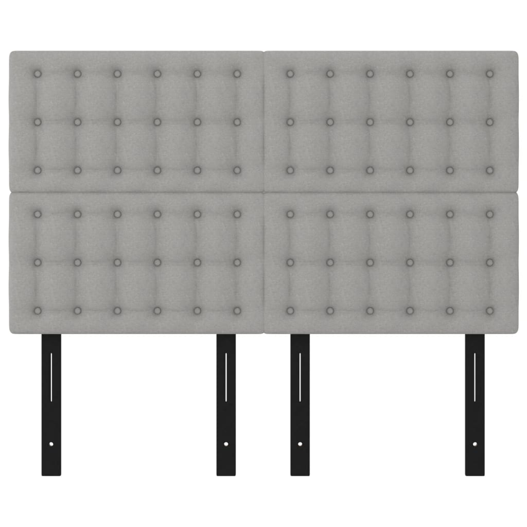 Headboards 4 pcs Light Gray 28.3"x2"x30.7"/34.6" Fabric