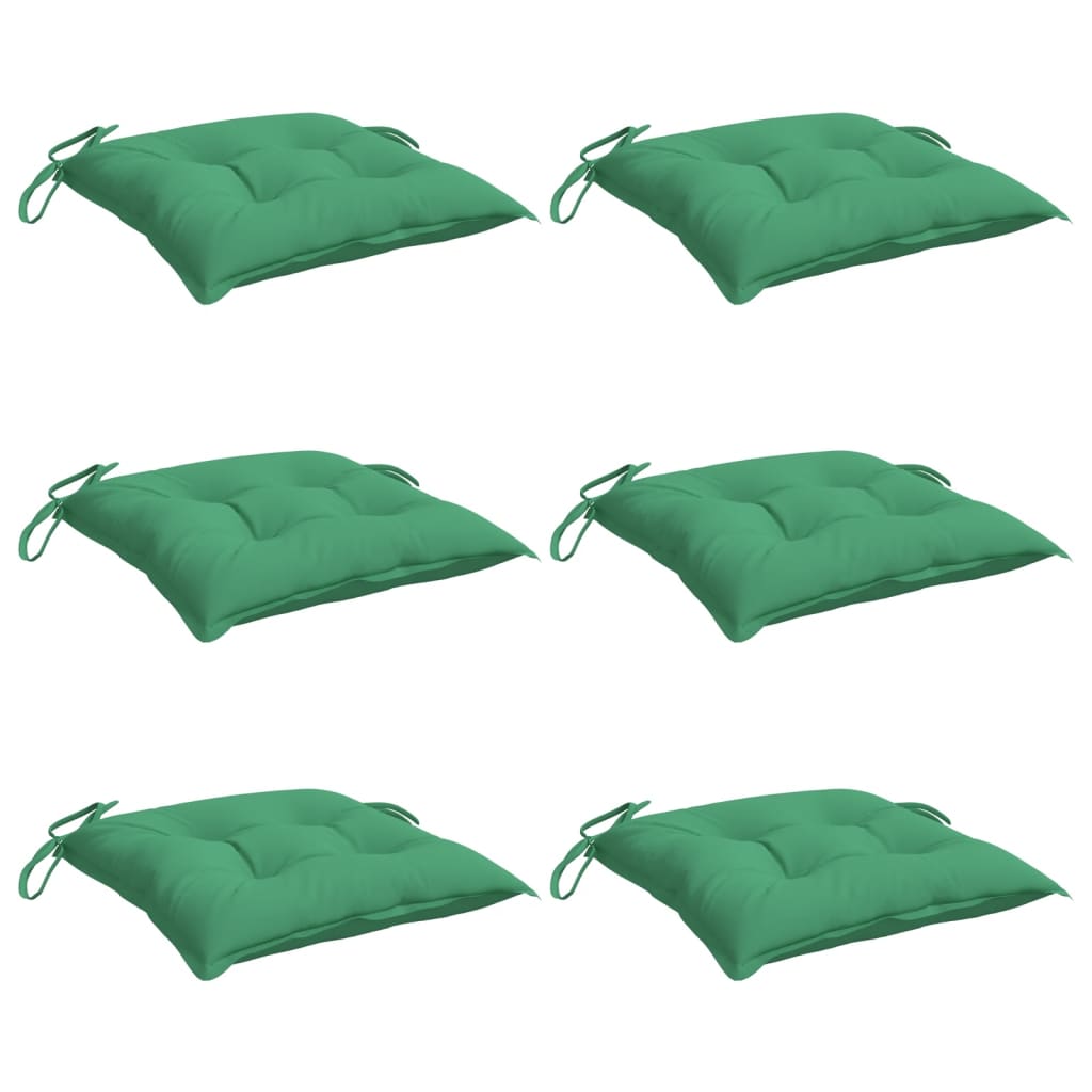 Chair Cushions 6 pcs Green 15.7"x15.7"x2.8" Oxford Fabric