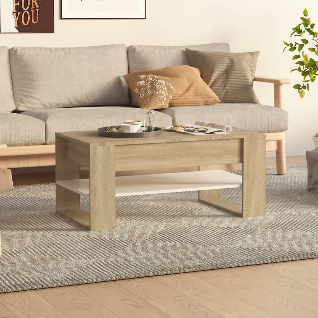 Coffee Table Brown Oak 40.2"x21.7"x17.7" Engineered Wood