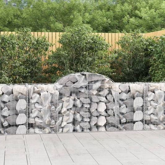 Arched Gabion Baskets 3 pcs 78.7"x19.7"x31.5"/39.4" Galvanized Iron