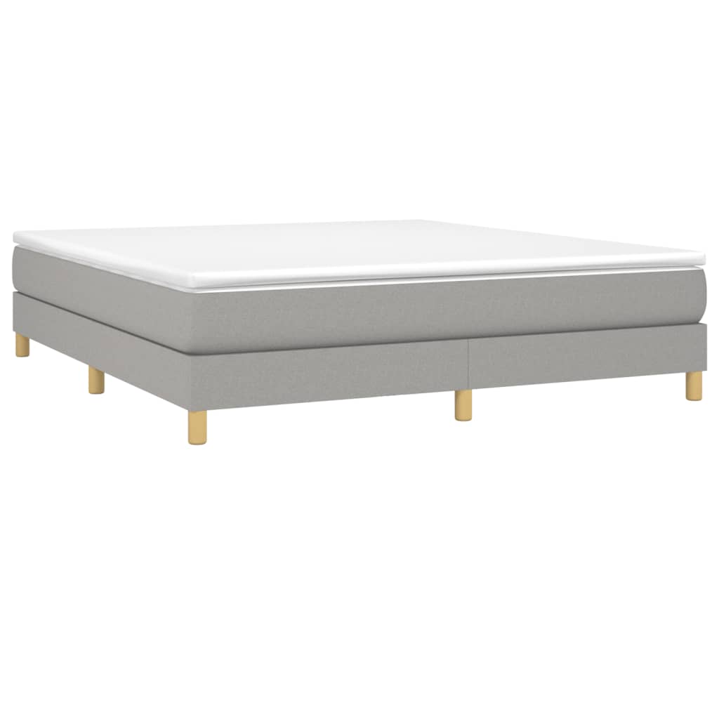 Bed Frame without Mattress Light Gray California King Fabric (US Only)