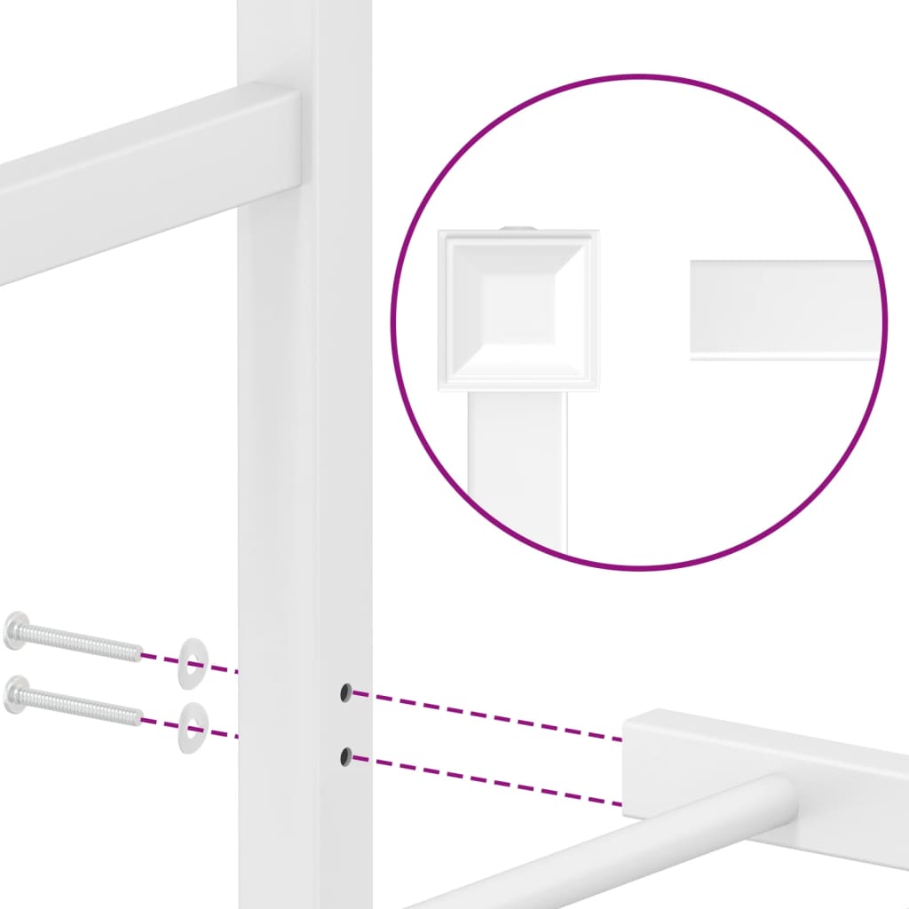 Metal Bed Frame without Mattress with Headboard White 59.1"x78.7"