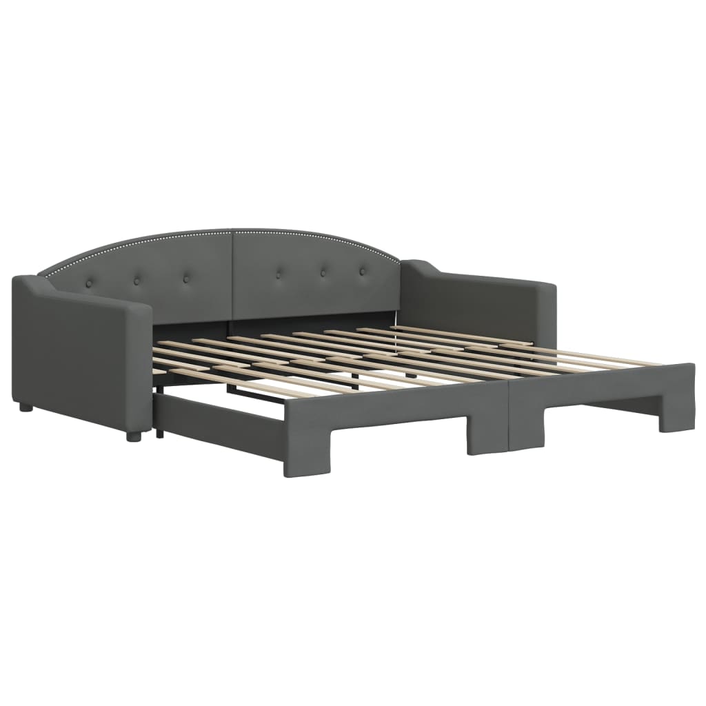 Daybed with Trundle without Mattress Dark Gray 39.4"x74.8"