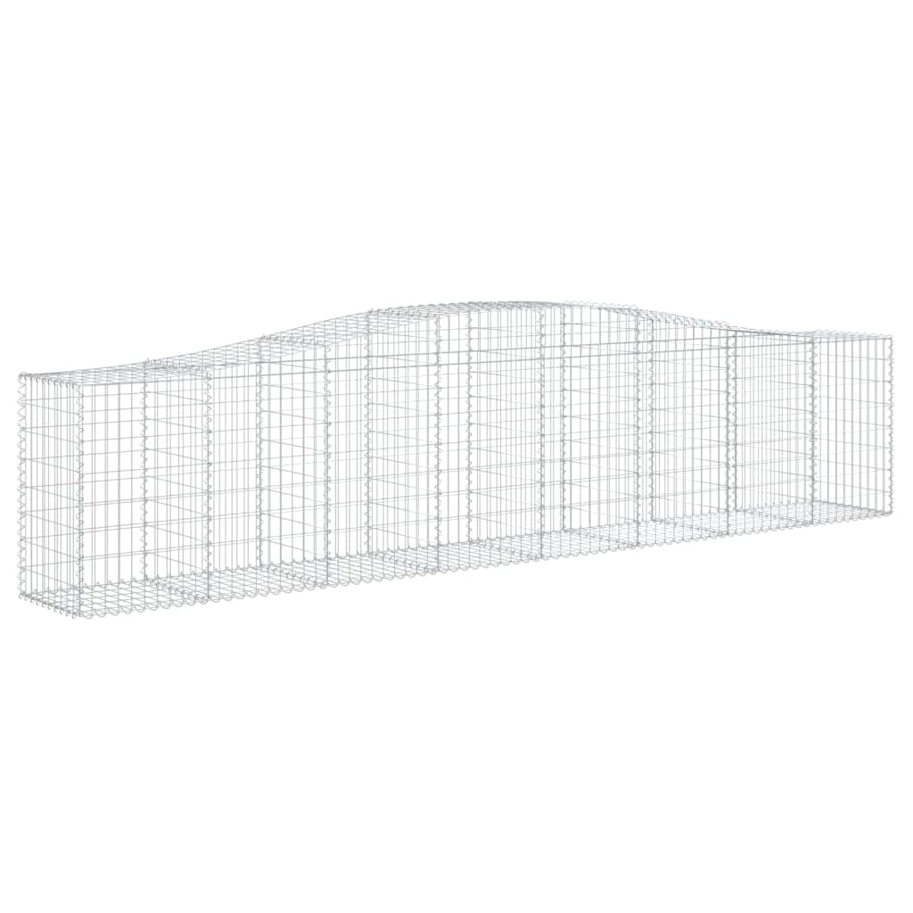 Arched Gabion Baskets 8 pcs 157.5"x19.7"x31.5"/39.4" Galvanized Iron