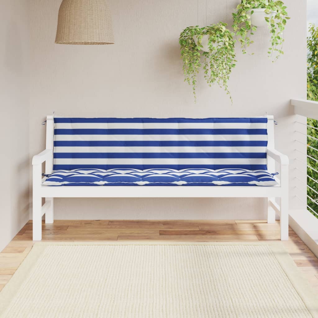 Garden Bench Cushions 2pcs Black Check Pattern 39.4"x19.7"x2.8" Fabric