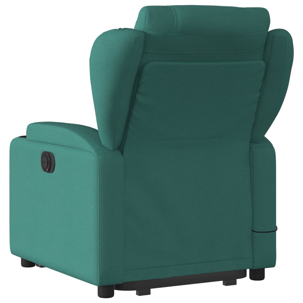 Stand up Massage Recliner Chair Dark Green Fabric