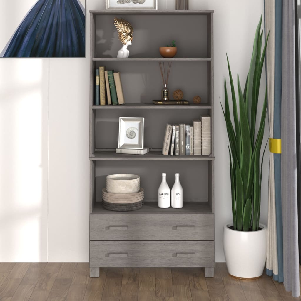 Highboard HAMAR Solid Wood Pine Dark Gray