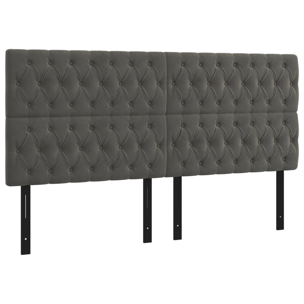 Headboards 4 pcs Dark Gray 31.5"x2.8"x30.7"/34.6" Velvet