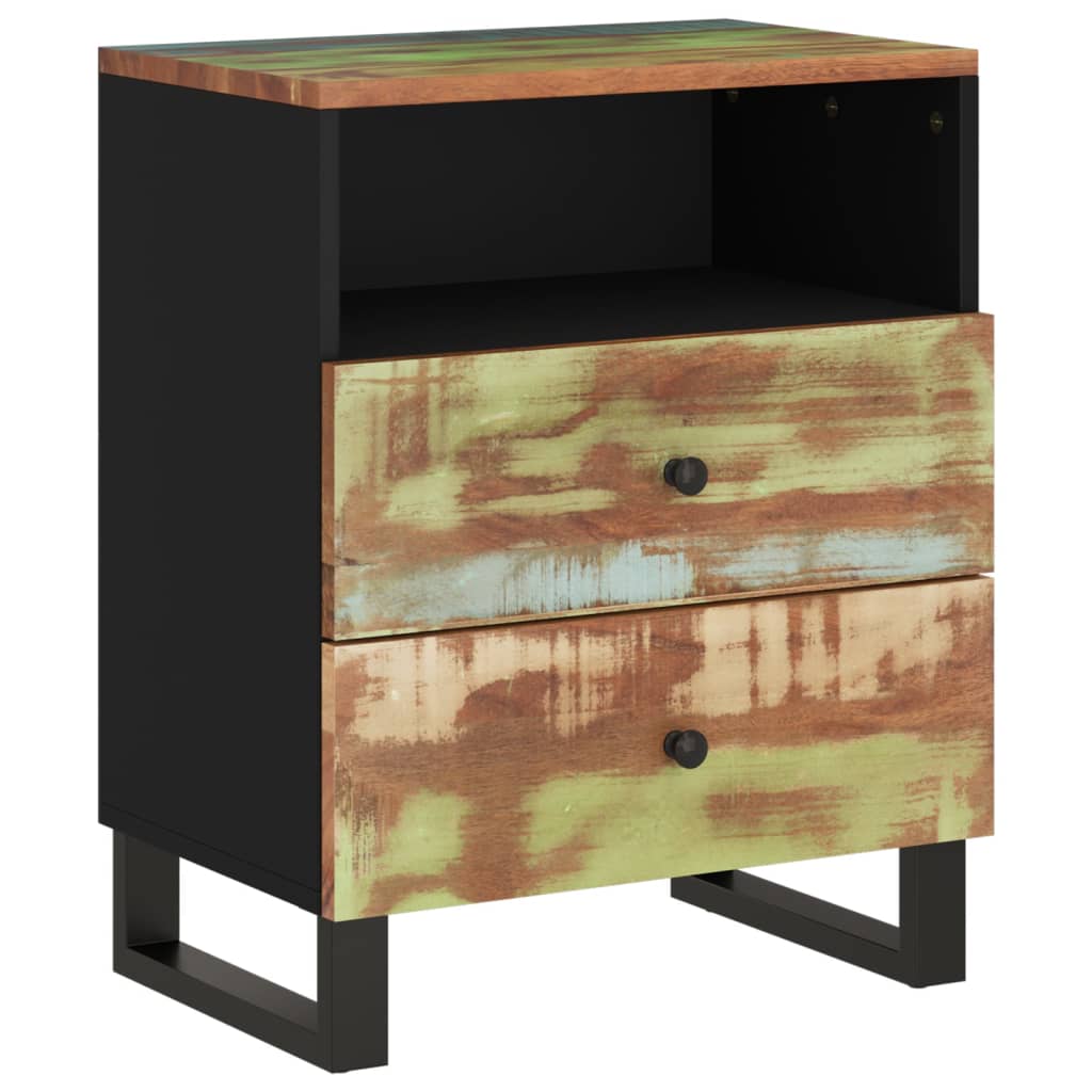 Bedside Cabinet 19.7"x13"x24.4" Solid Wood Reclaimed&Engineered Wood