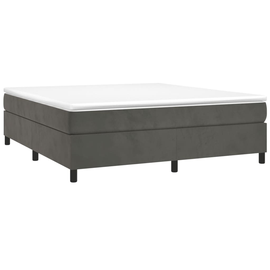 Bed Frame without Mattress Dark Gray King Velvet (US Only)