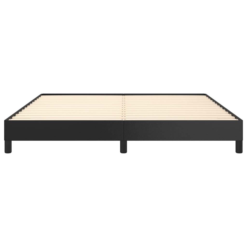 Bed Frame without Mattress Black 59.8"x79.9" Queen Faux Leather