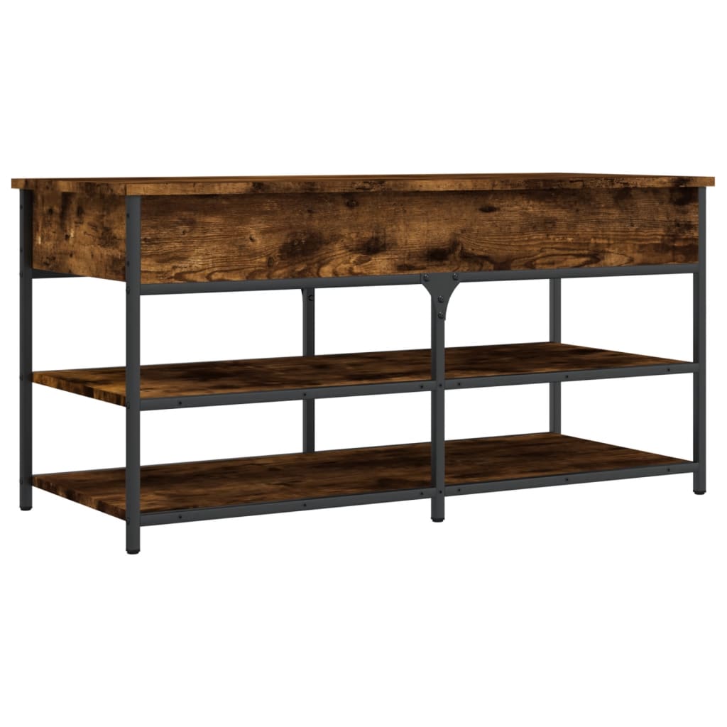 Shoe Bench Smoked Oak 39.4"x16.7"x19.7" Engineered Wood