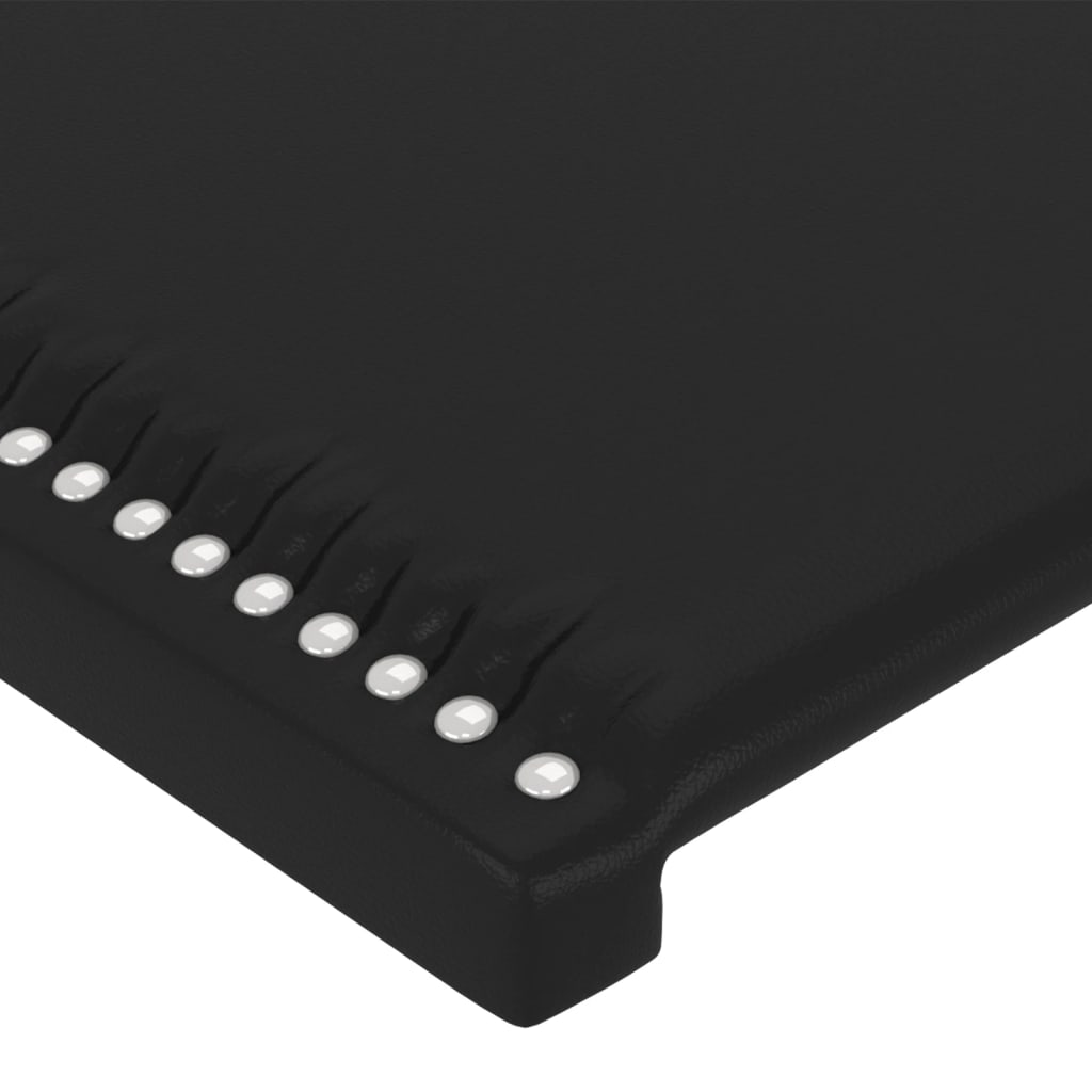 LED Headboard Black 40.6"x6.3"x46.5"/50.4" Faux Leather