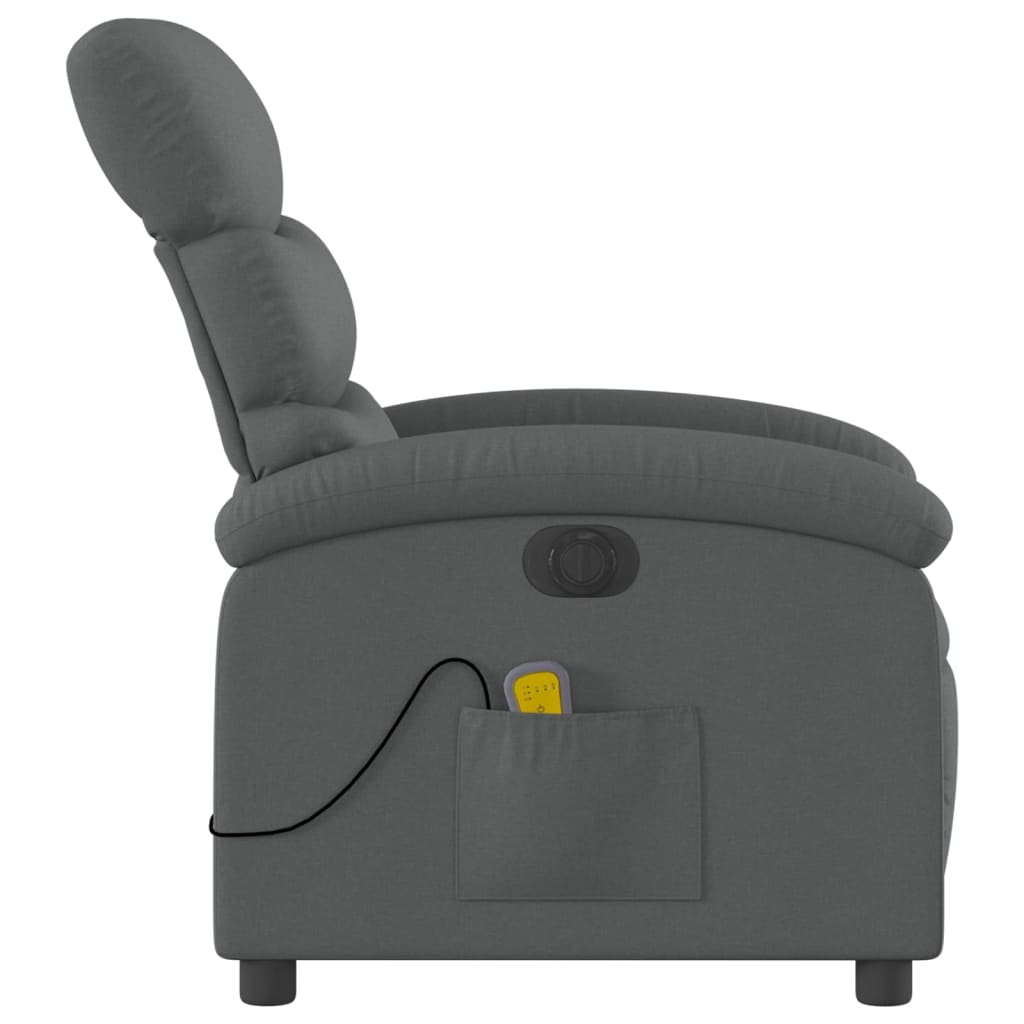 Electric Massage Recliner Chair Dark Gray Fabric