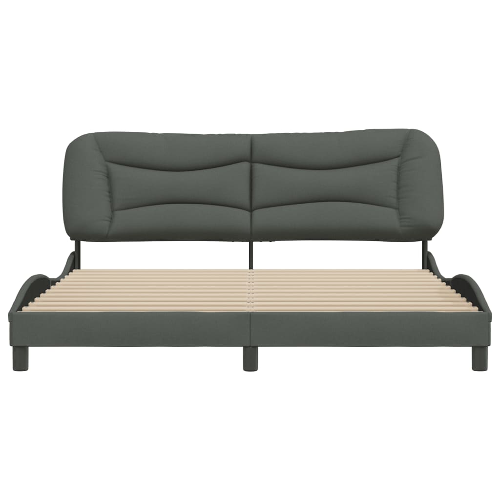 Bed Frame without Mattress Dark Gray 72"x83.9"Fabric