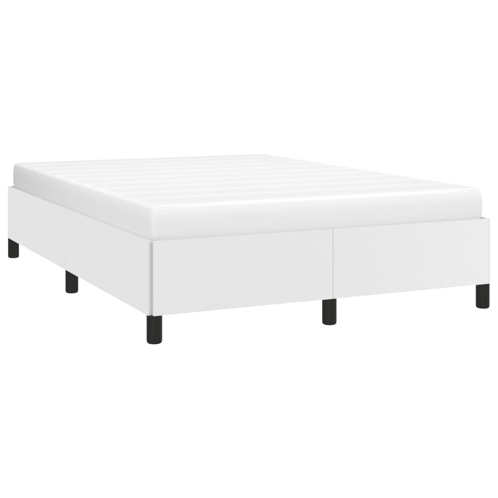 Bed Frame without Mattress White 53.9"x74.8" Full Faux Leather