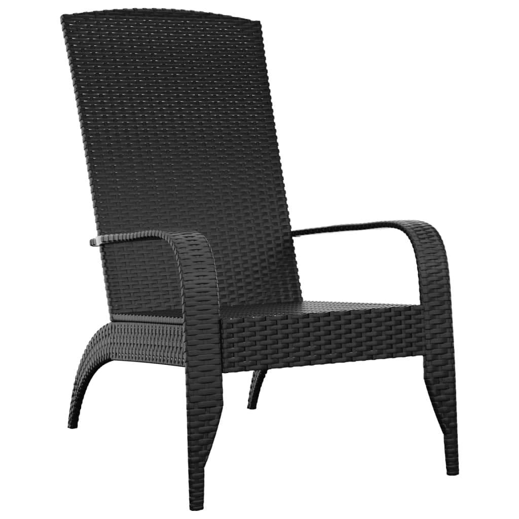 Patio Adirondack Chair Black Poly Rattan