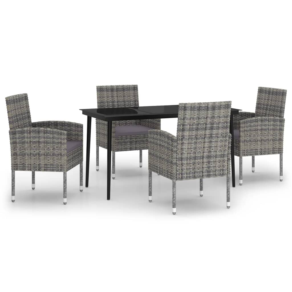 5 Piece Patio Dining Set Anthracite