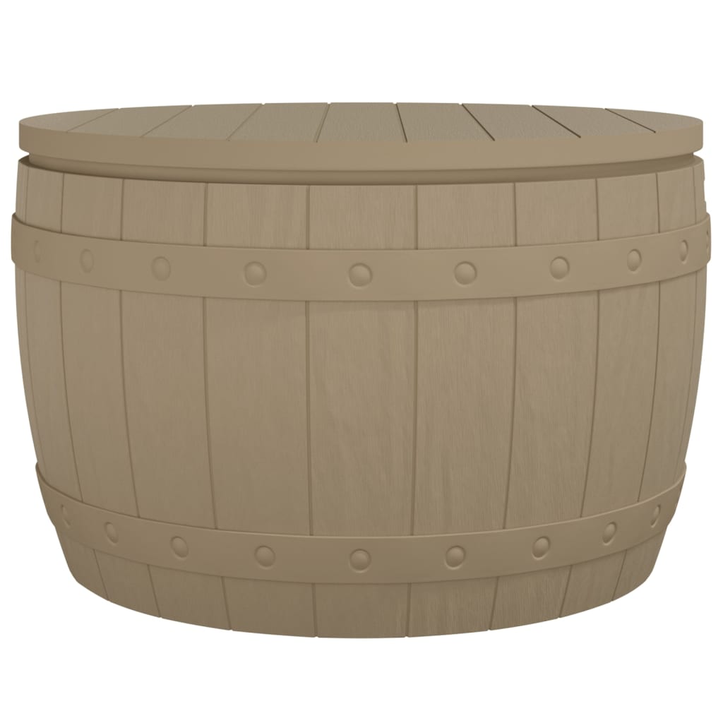 3-in-1 Patio Storage Box Light Brown Polypropylene