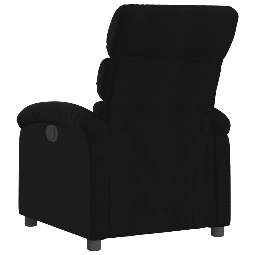 Electric Recliner Chair Black Fabric