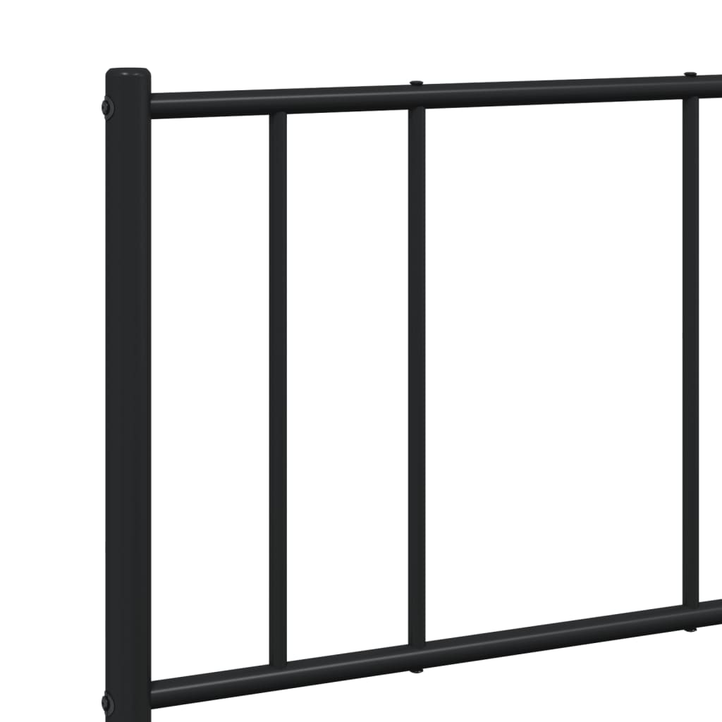 Metal Bed Frame without Mattress with Headboard Black 59.1"x78.7"