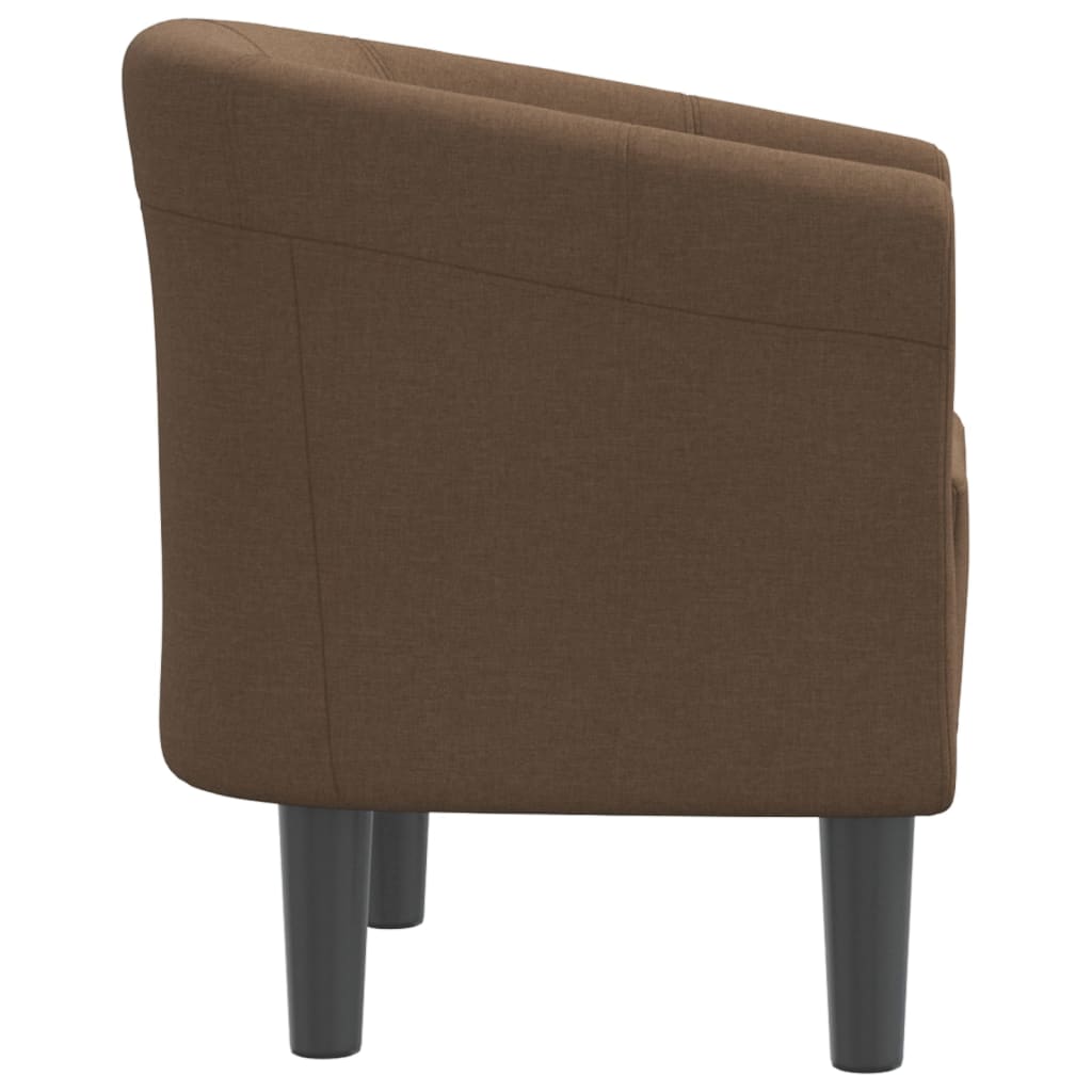 Tub Chair Brown Fabric