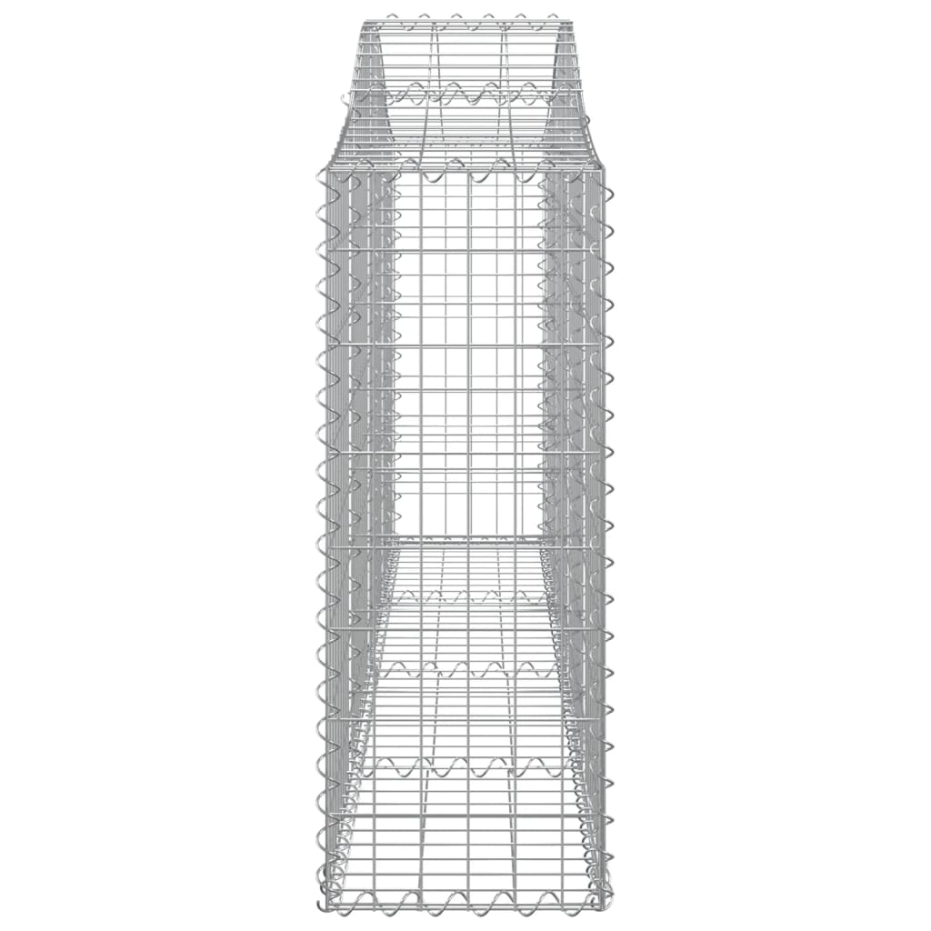 Arched Gabion Baskets 2 pcs 78.7"x11.8"x31.5"/39.4" Galvanized Iron