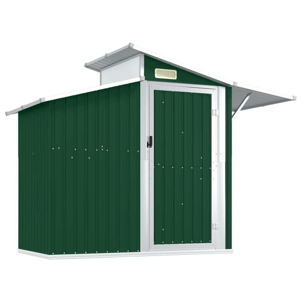 Garden Shed Green 106.3"x51.2"x82.1" Galvanized Steel