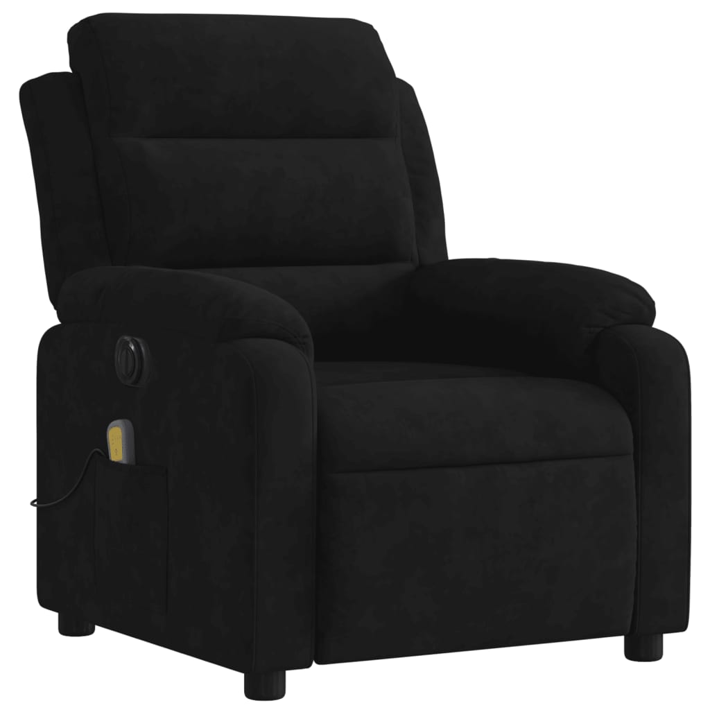 Electric Massage Recliner Chair Black Velvet