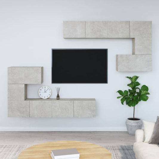 Wall-mounted TV Stand Concrete Gray Engineered Wood