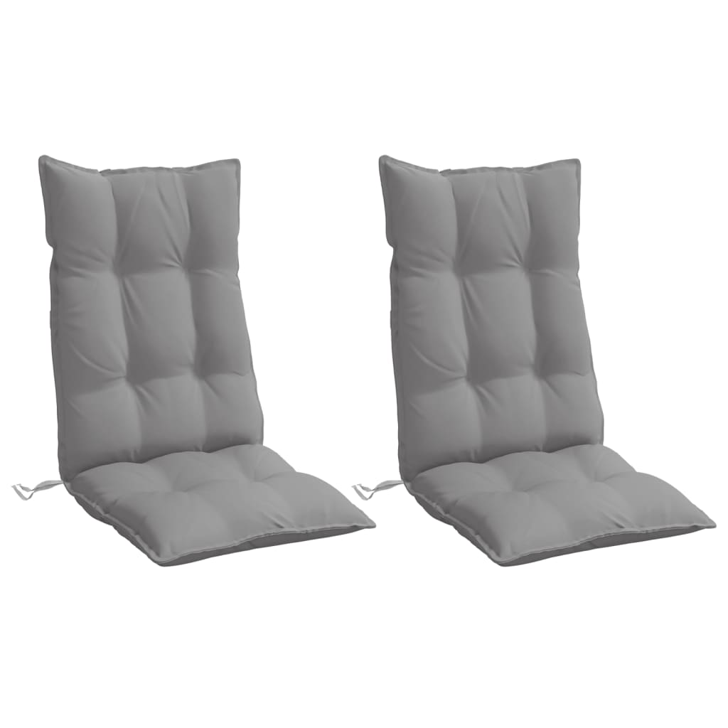 Highback Chair Cushions 2 pcs Gray Oxford Fabric