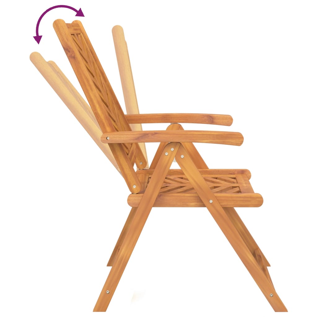 Reclining Patio Chairs 2 pcs Solid Wood Acacia