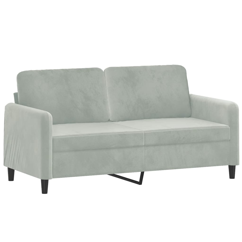 2 Piece Sofa Set Light Gray Velvet