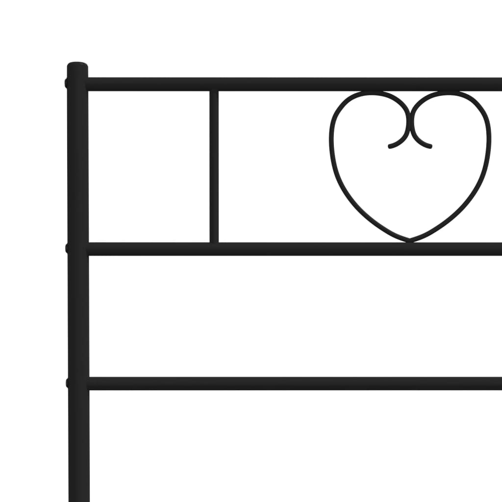 Metal Bed Frame without Mattress with Footboard Black 72"x83.9"