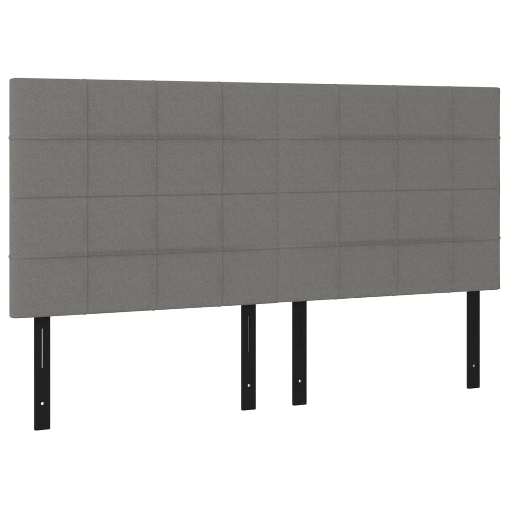 Headboards 4 pcs Dark Gray 35.4"x2"x30.7"/34.6" Fabric