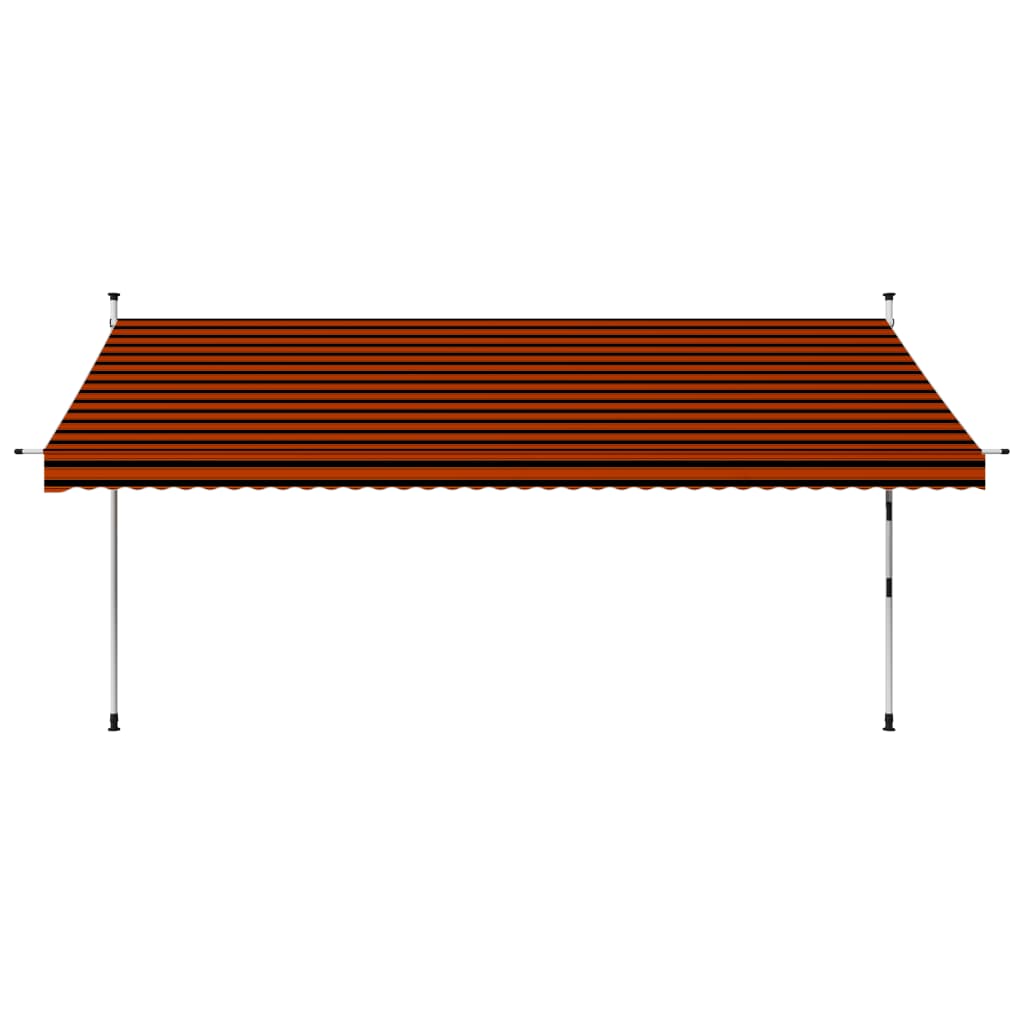 Manual Retractable Awning 157.5" Orange and Brown