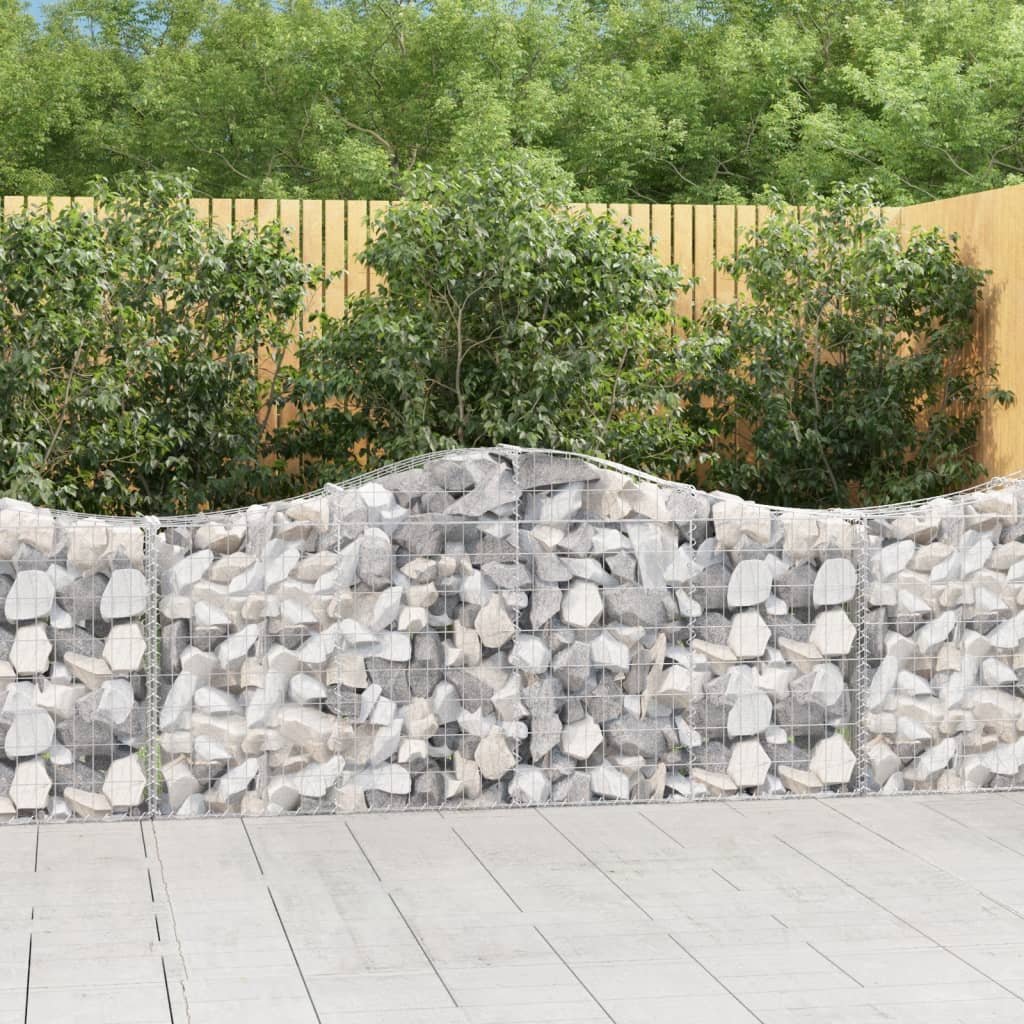 Arched Gabion Baskets 18 pcs 78.7"x11.8"x31.5"/39.4" Galvanized Iron