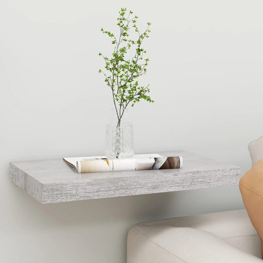 Floating Wall Shelf Concrete Gray 15.7"x9.1"x1.5" MDF