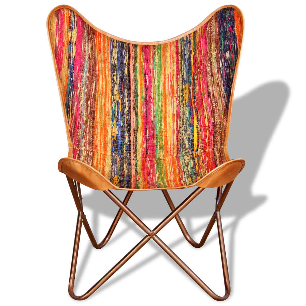 Butterfly Chairs 4 pcs Multicolor Chindi Fabric