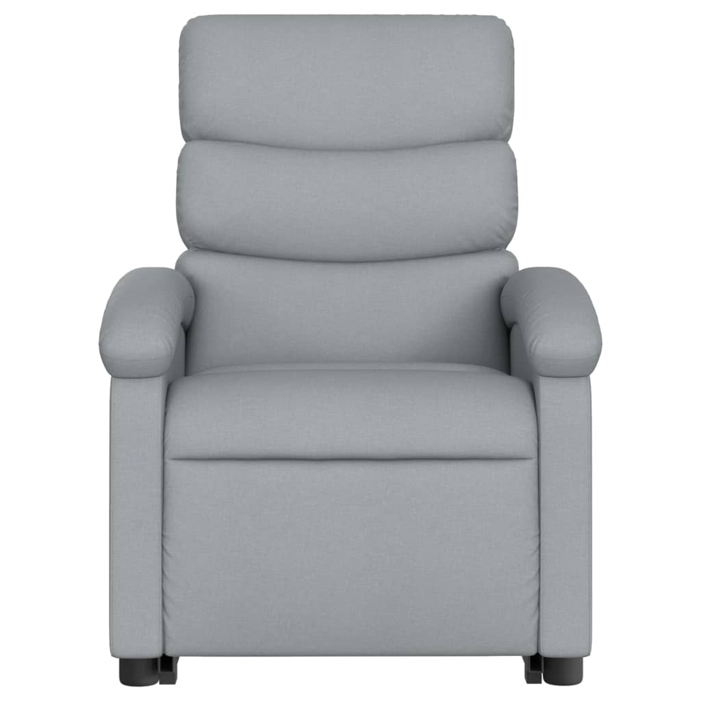 Electric Stand up Massage Recliner Chair Light Gray Fabric