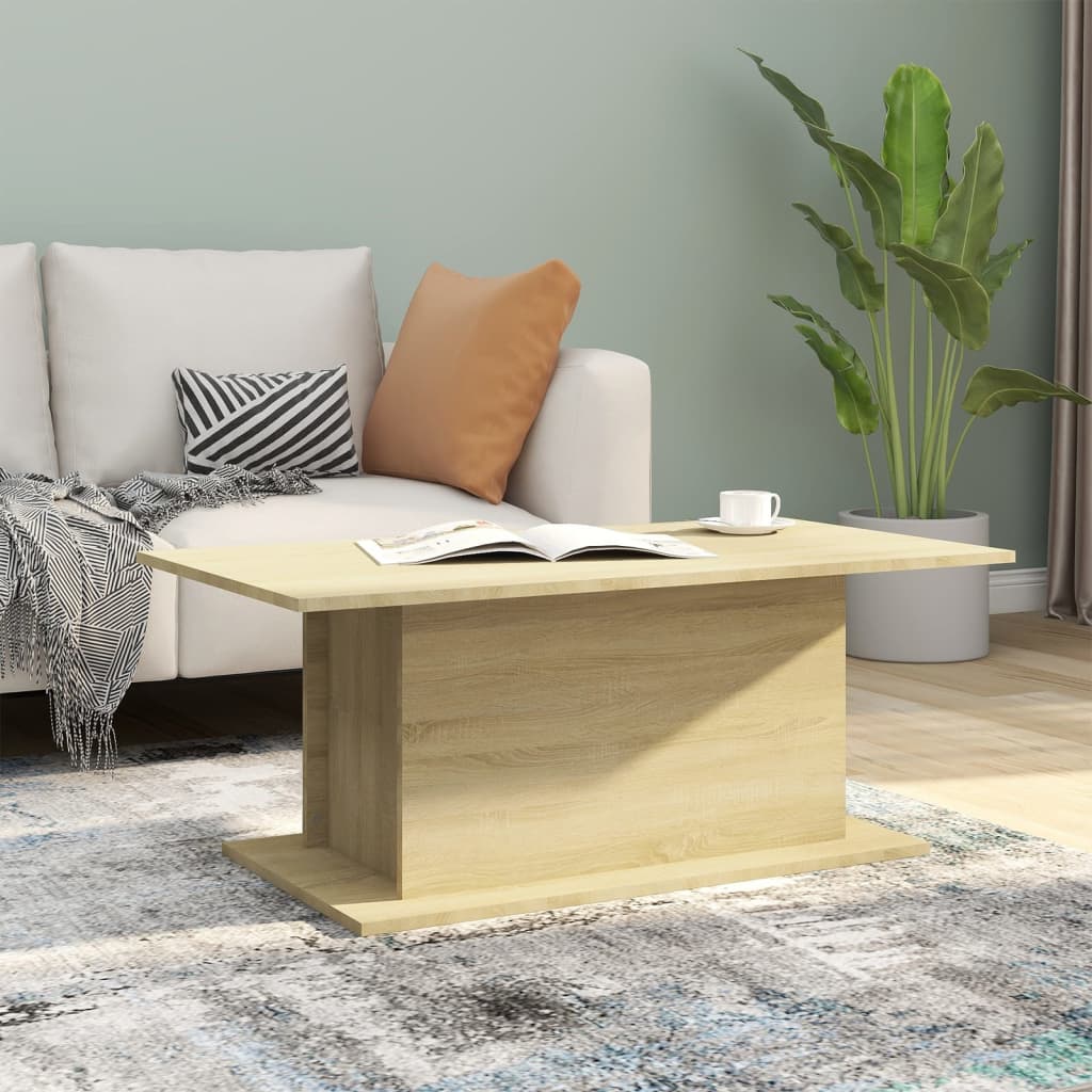 Coffee Table Sonoma Oak 40.2"x21.9"x15.7" Engineered Wood